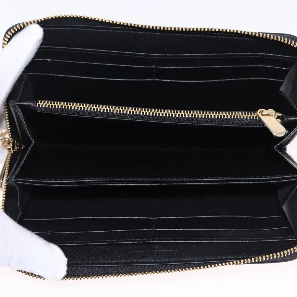 Dior Lambskin Leather Lady Dior Cannage Long Wallet Black